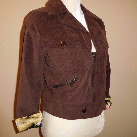 Anthro One Girl Who Brown  Moto Jacket!! - Picture 5 of 6